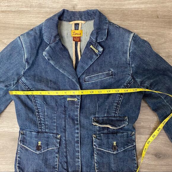Anthropologie Louie Denim Jean Jacket Blazer 0 - Picture 7 of 9